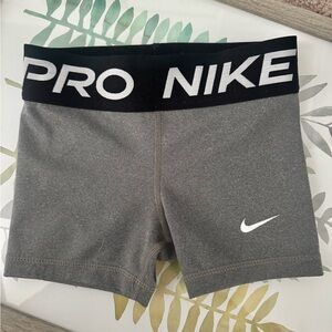 Nike Pro Girls Athletic Gray Shorts